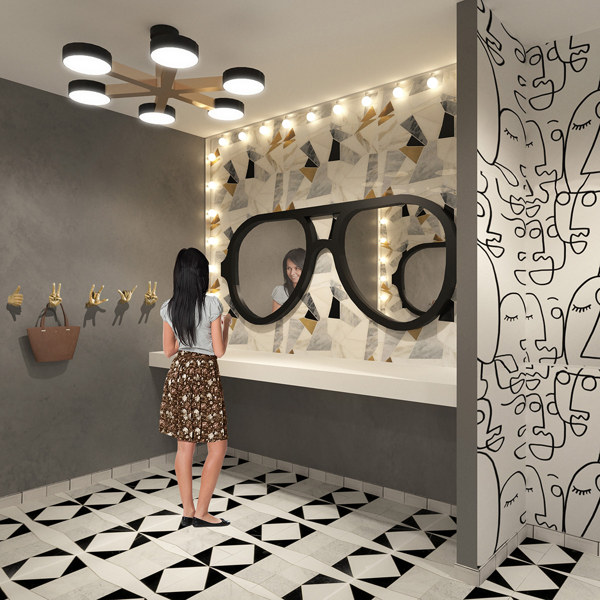 View of Makeup Vanity.