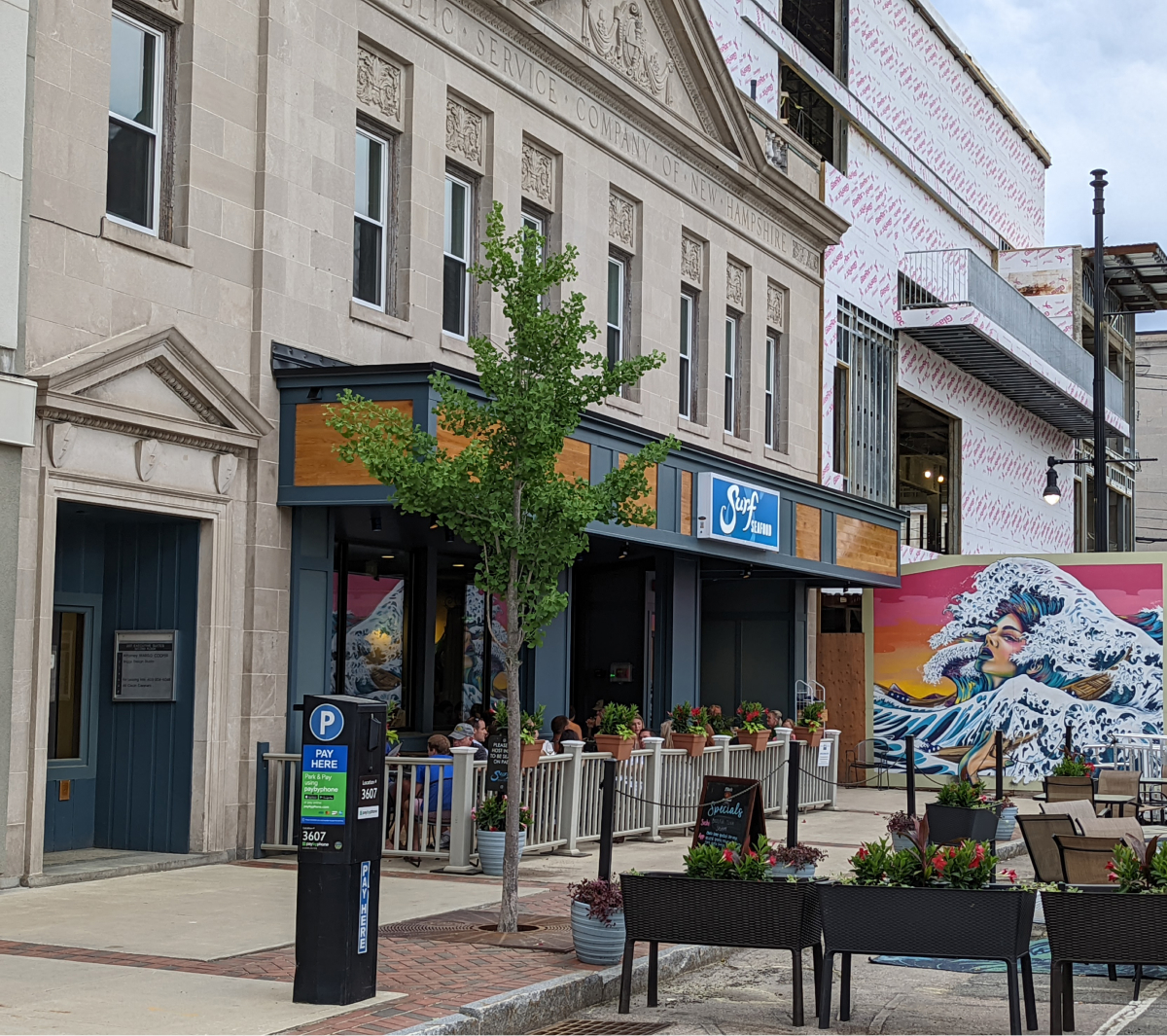 New Entry Façade, View from Sidewalk.
